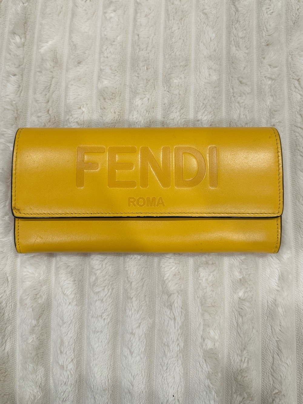 Fendi Yellow Leather Continental Wallet
